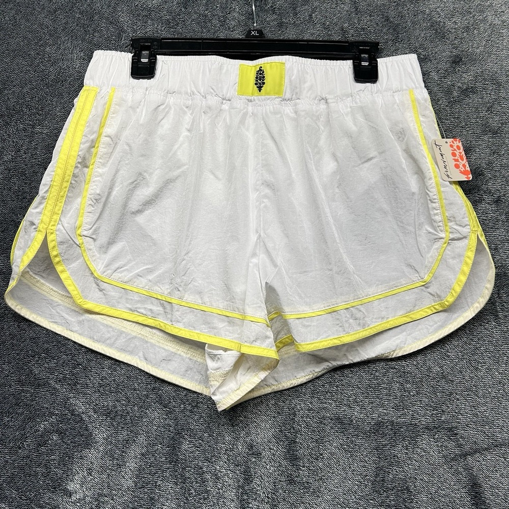 Free People Movement Womens Size XL Varsity Blues White Athletic Shorts